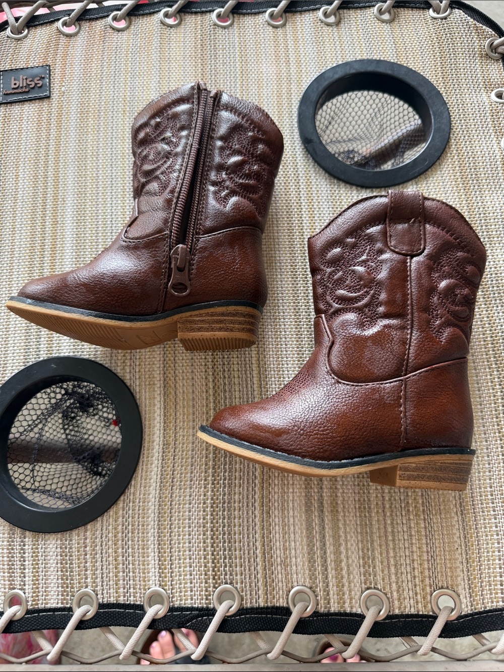Cat & Jack Brown Girls' Embroidered Western Boots